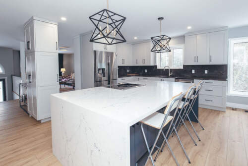 New waterfall kitchen island 