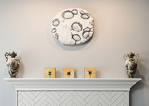 patterned white fireplace