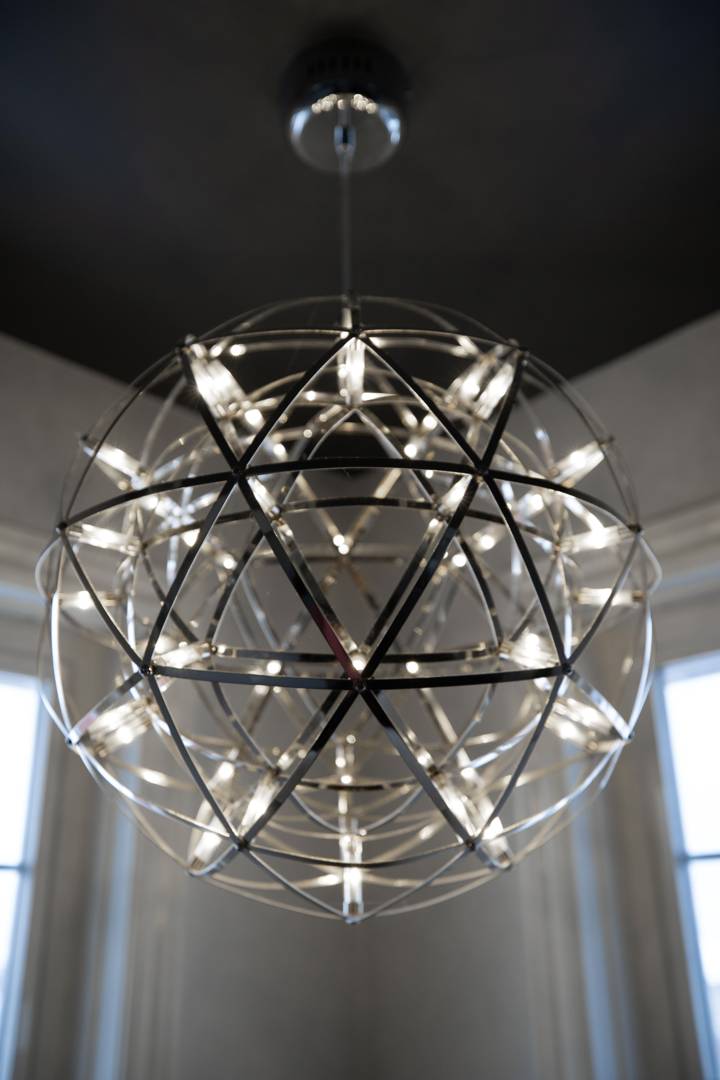 Unique sphere lighting for a bathroom remodel
