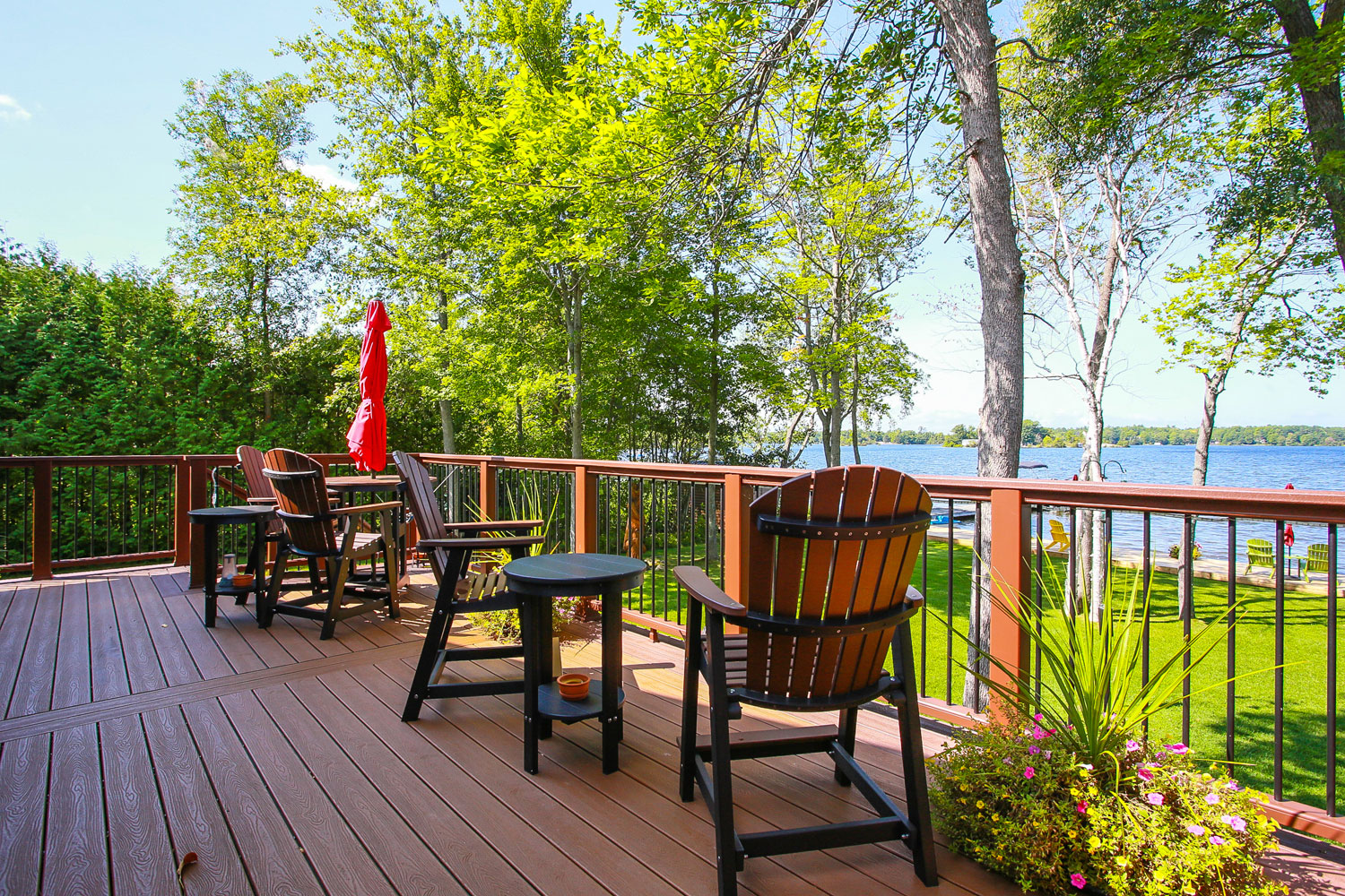 deck design build over looking the lake for home renovation