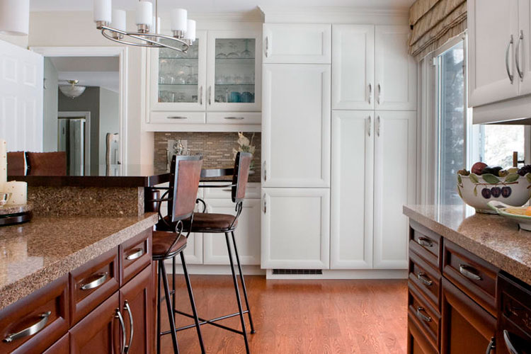 Transitional Kitchen Design wit white cabinetry